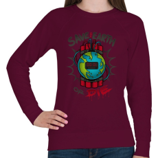 PRINTFASHION Időbomba - Női pulóver - Bordó