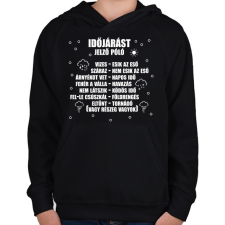 PRINTFASHION Időjárást jelző póló - Gyerek kapucnis pulóver - Fekete gyerek pulóver, kardigán