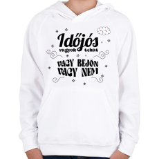 PRINTFASHION Időjós vagyok - Gyerek kapucnis pulóver - Fehér
