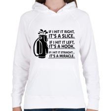 PRINTFASHION If I hit it straight... - Női kapucnis pulóver - Fehér női pulóver, kardigán