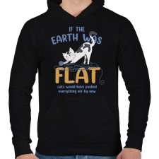 PRINTFASHION If the Earth was flat - Férfi kapucnis pulóver - Fekete férfi pulóver, kardigán