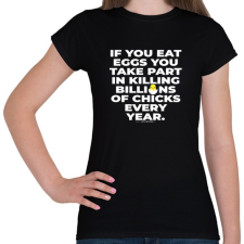 PRINTFASHION If you eat eggs... - vegán aktivista grafika - #10 - Női póló - Fekete női póló