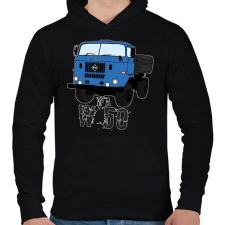 PRINTFASHION IFA w50 - Férfi kapucnis pulóver - Fekete férfi pulóver, kardigán