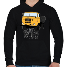 PRINTFASHION IFA w50 - Férfi kapucnis pulóver - Fekete férfi pulóver, kardigán