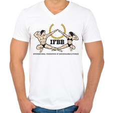 PRINTFASHION IFBB_logo - Férfi V-nyakú póló - Fehér férfi póló