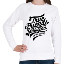 PRINTFASHION Igaz barát - Női pulóver - Fehér női pulóver, kardigán