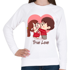 PRINTFASHION Igaz szerelem - Női pulóver - Fehér női pulóver, kardigán
