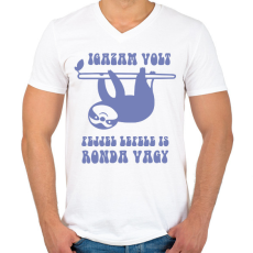 PRINTFASHION Igazam volt - Férfi V-nyakú póló - Fehér