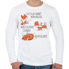 PRINTFASHION Igazi barát - Férfi hosszú ujjú póló - Fehér