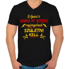 PRINTFASHION igazi guns n roses rajongó - Férfi V-nyakú póló - Fekete