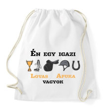 PRINTFASHION Igazi lovas apuka - Sportzsák, Tornazsák - Fehér tornazsák