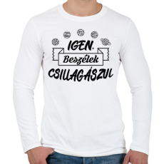 PRINTFASHION Igen, beszélek csillagászul - Férfi hosszú ujjú póló - Fehér
