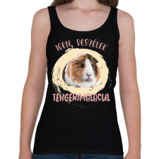 PRINTFASHION Igen, beszélek tengerimalacul - Női atléta - Fekete női trikó