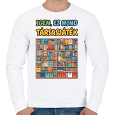 PRINTFASHION Igen, ez mind társasjáték - Férfi pulóver - Fehér
