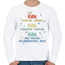 PRINTFASHION Igen, ikreink vannak - Férfi pulóver - Fehér férfi pulóver, kardigán