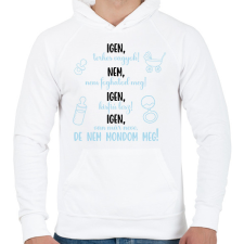 PRINTFASHION Igen, kisfiú lesz! - Férfi kapucnis pulóver - Fehér férfi pulóver, kardigán