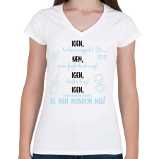 PRINTFASHION Igen, kisfiú lesz! - Női V-nyakú póló - Fehér női póló