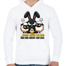 PRINTFASHION Igen? Mééég valami? Idén már húsvét sem lesz? - Férfi kapucnis pulóver - Fehér