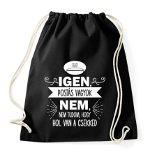 PRINTFASHION Igen, postás vagyok - Sportzsák, Tornazsák - Fekete tornazsák