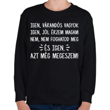 PRINTFASHION Igen, várandós vagyok - Gyerek pulóver - Fekete gyerek pulóver, kardigán