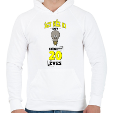 PRINTFASHION igy néz ki egy kiégett 20 éves - Férfi kapucnis pulóver - Fehér férfi pulóver, kardigán