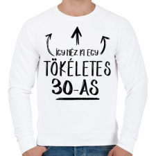 PRINTFASHION Így néz ki egy tökéletes 30-as - Férfi pulóver - Fehér férfi pulóver, kardigán