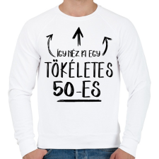 PRINTFASHION Így néz ki egy tökéletes 50-es - Férfi pulóver - Fehér férfi pulóver, kardigán