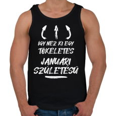 PRINTFASHION Így néz ki egy tökéletes januári születésű - Férfi atléta - Fekete
