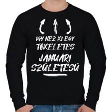 PRINTFASHION Így néz ki egy tökéletes januári születésű - Férfi pulóver - Fekete férfi pulóver, kardigán