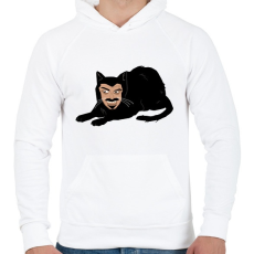 PRINTFASHION Ijesztő cica - Férfi kapucnis pulóver - Fehér