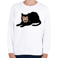 PRINTFASHION Ijesztő cica - Gyerek pulóver - Fehér