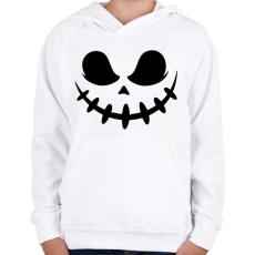 PRINTFASHION Ijesztő halloween fej - Gyerek kapucnis pulóver - Fehér