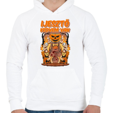 PRINTFASHION Ijesztő kedvem van - Férfi kapucnis pulóver - Fehér férfi pulóver, kardigán