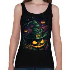 PRINTFASHION Ijesztő Töklámpás - Női atléta - Fekete női trikó