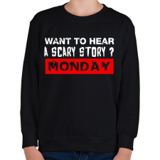 PRINTFASHION Ijesztő történet - Hétfő - Gyerek pulóver - Fekete gyerek pulóver, kardigán