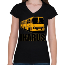 PRINTFASHION Ikarus - Női V-nyakú póló - Fekete