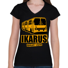 PRINTFASHION Ikarus - Női V-nyakú póló - Fekete női póló
