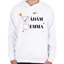 PRINTFASHION Iker baba - Névvel - Gyerek kapucnis pulóver - Fehér gyerek pulóver, kardigán