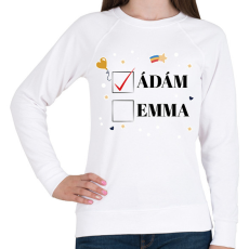 PRINTFASHION Iker baba - Névvel - Női pulóver - Fehér