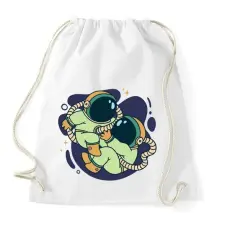 PRINTFASHION Iker űrhajósok - Sportzsák, Tornazsák - Fehér tornazsák