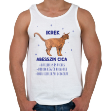 PRINTFASHION Ikrek - Abesszin cica - Férfi atléta - Fehér atléta, trikó