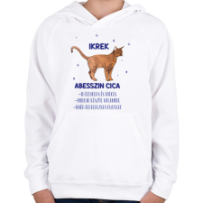 PRINTFASHION Ikrek - Abesszin cica - Gyerek kapucnis pulóver - Fehér gyerek pulóver, kardigán