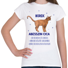 PRINTFASHION Ikrek - Abesszin cica - Női póló - Fehér női póló