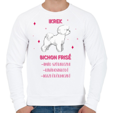 PRINTFASHION Ikrek - Bichon frisé - Férfi pulóver - Fehér