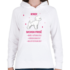 PRINTFASHION Ikrek - Bichon frisé - Női kapucnis pulóver - Fehér