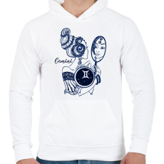 PRINTFASHION ikrek - Férfi kapucnis pulóver - Fehér