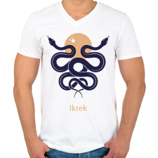 PRINTFASHION Ikrek minta - Férfi V-nyakú póló - Fehér férfi póló