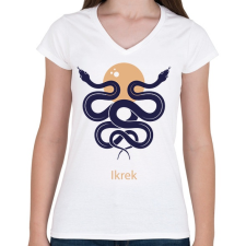 PRINTFASHION Ikrek minta - Női V-nyakú póló - Fehér női póló