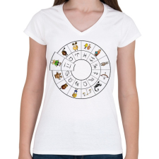 PRINTFASHION Ikrek - Női V-nyakú póló - Fehér női póló