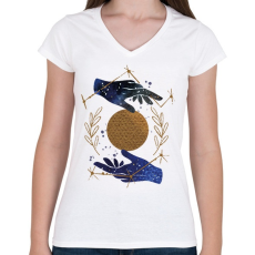 PRINTFASHION Ikrek - Női V-nyakú póló - Fehér